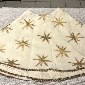 Coton Colors Gold Metallic and Cream Beaded Tree Skirt